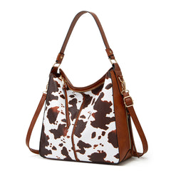ML Luxury Leather Print Hobo Anti-Theft Handbag + FREE Pouch Wallet