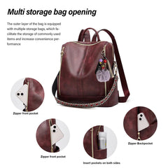 ML Luxury Leather 2-in-1 Convertible Backpack + Free Pouch