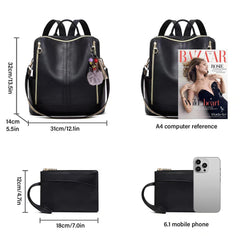 ML Luxury Leather 2-in-1 Convertible Backpack + Free Pouch