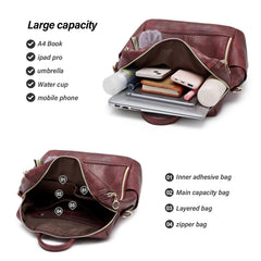 ML Luxury Leather 2-in-1 Convertible Backpack + Free Pouch