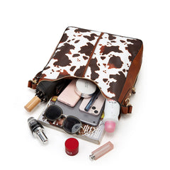 ML Luxury Leather 3-Piece Hobo Bag Set Print