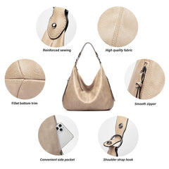 ML The Slouchy Soft Hobo Handbag 3-Piece Set