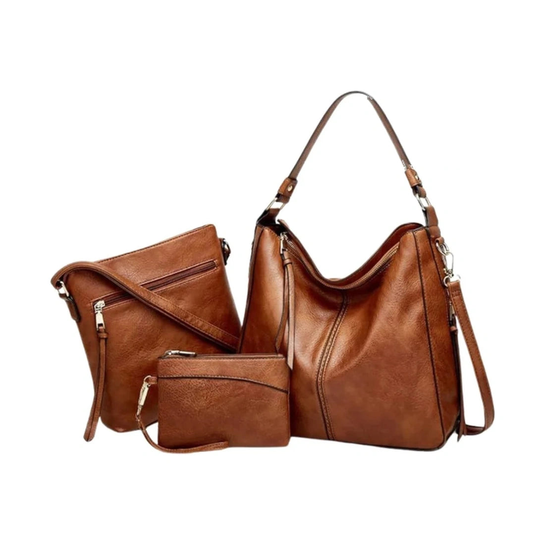 ML Luxury Leather 3-Piece Hobo Bag Set