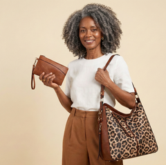 ML Luxury Leather 3-Piece Hobo Bag Set Print